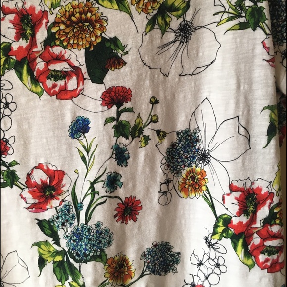 Lands End floral cotton tshirt size XL 18 - Picture 3 of 4